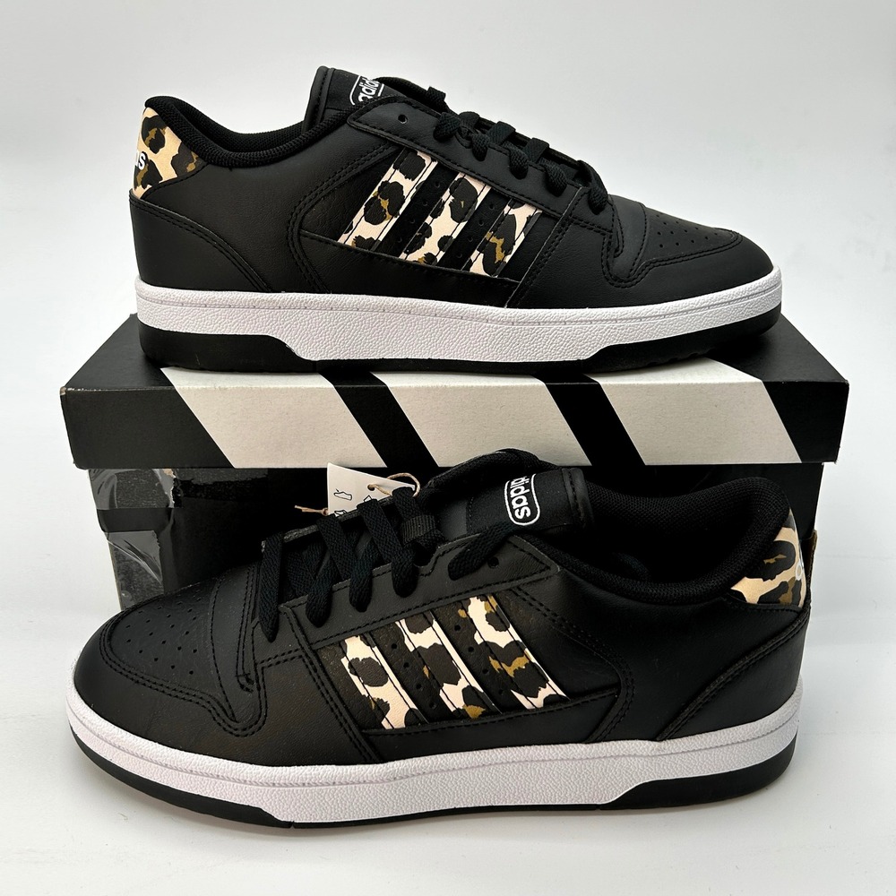 adidas Break Start Low Womens Size 8.5 Sneakers Black Leopard Print NEW JR1478